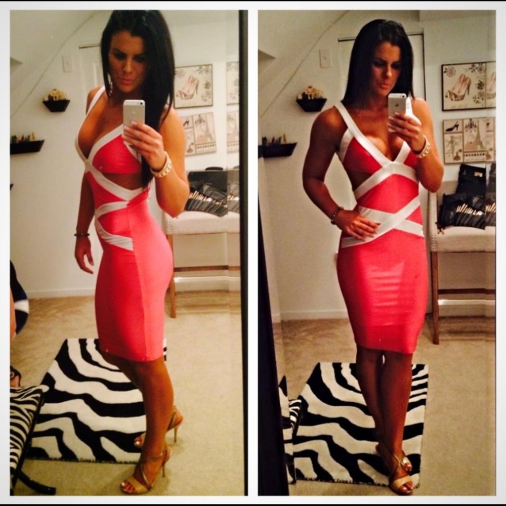 Hot pink body con
